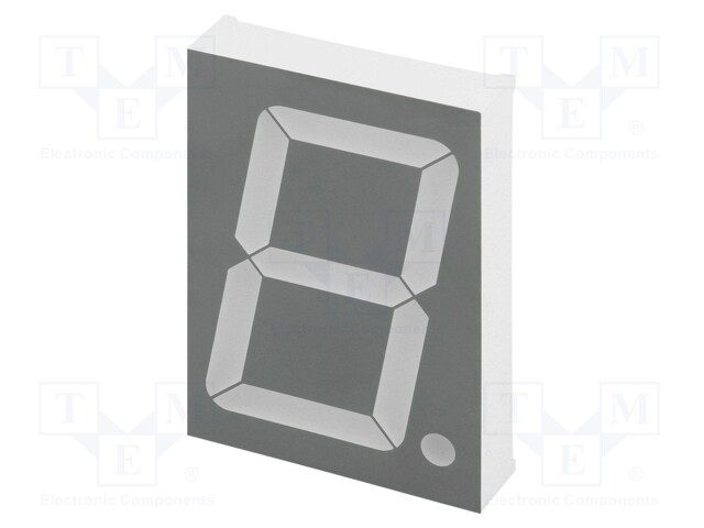 Display: LED; 7-segment; 56.9mm; 2.3"; No.char: 1; green; anode