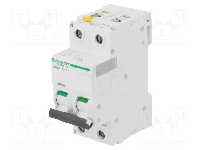 Circuit breaker; 400VAC; Inom: 1A; Poles: 1+N; DIN; Charact: C; 6kA