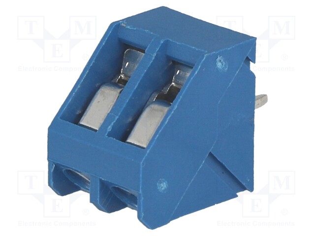 PCB terminal block; angled 45°; 5mm; ways: 2; on PCBs; 0.5÷1.5mm2
