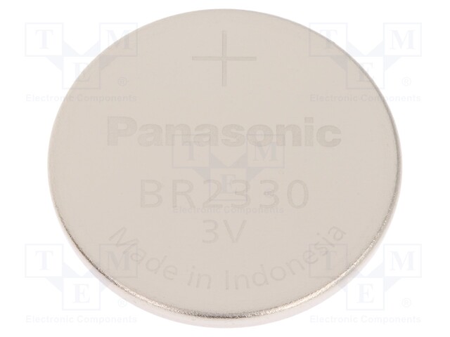 Battery: lithium; 3V; BR2330,coin; Ø23x3mm; 255mAh
