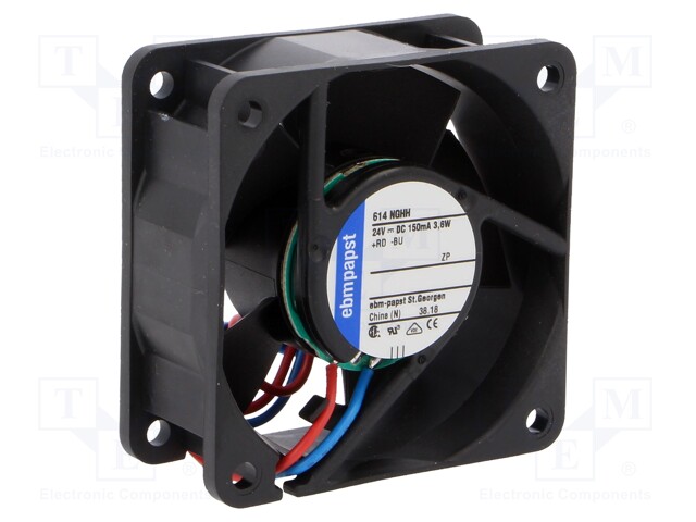 Fan: DC; axial; 60x60x25mm; 56m3/h; 43dBA; slide bearing; Len: 0.31m