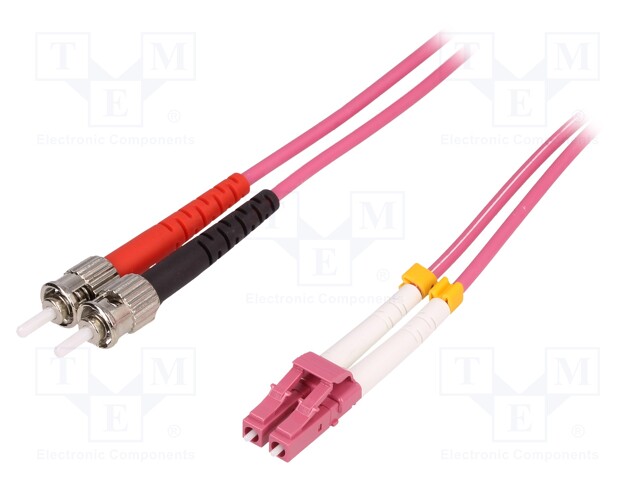 Connector: fiber optic; patchcord; multi mode duplex (MM); ST,LC