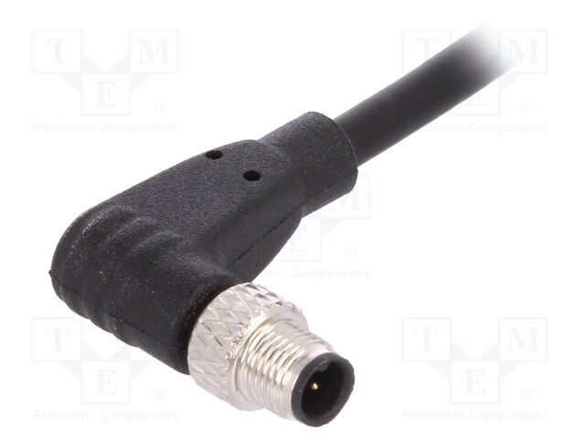 Connector: M5; plug; male; cables; PIN: 3; 1A; angled; IP67; 60V; 1m