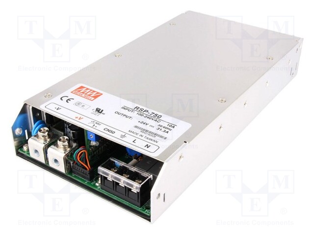 Power supply: switched-mode; modular; 753.6W; 48VDC; 250x127x41mm