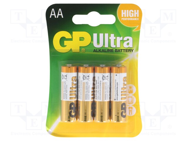 Battery: alkaline; 1.5V; AA; Batt.no: 4; non-rechargeable