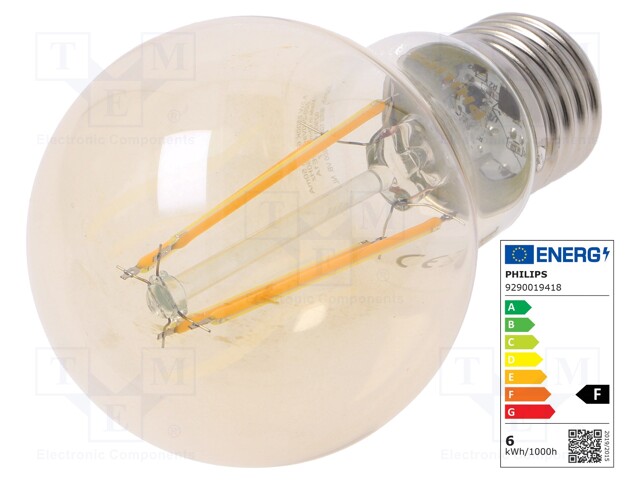 LED lamp; warm white; E27; 230VAC; 600lm; 5.5W; 2500K; CRImin: 80