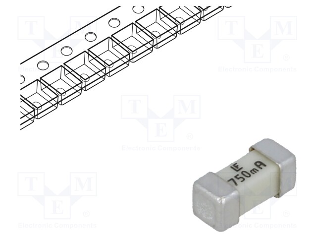 Fuse: fuse; ultra rapid; 750mA; 125VAC; SMD; ceramic; Case: 2410