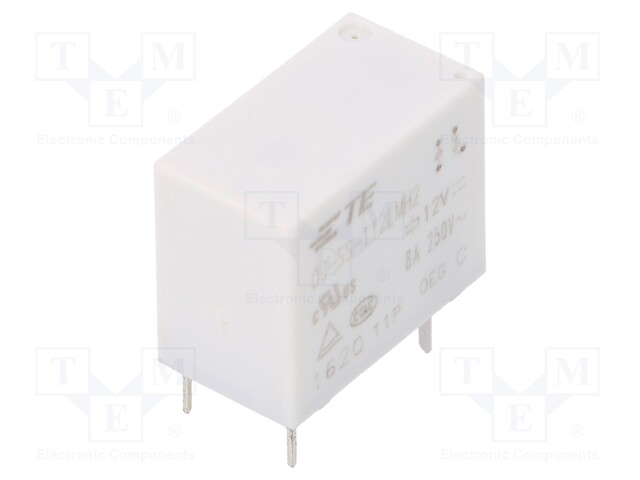 Relay: electromagnetic; SPST-NO; Ucoil: 12VDC; 8A/250VAC; 8A/30VDC