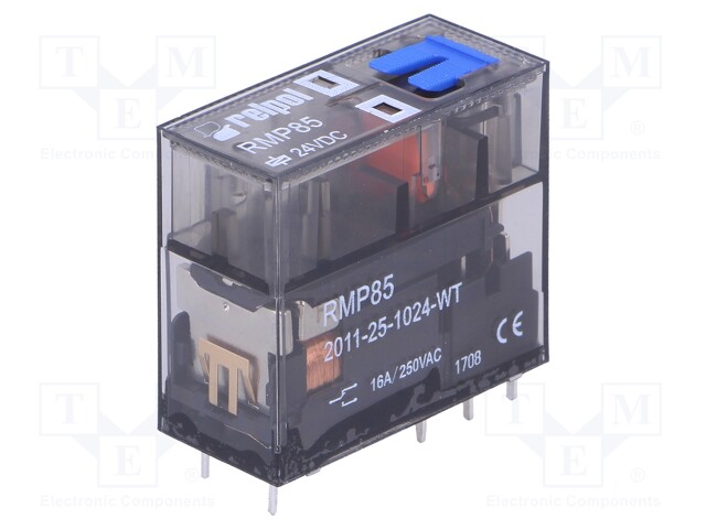 Relay: electromagnetic; SPDT; Ucoil: 24VDC; 16A/250VAC; 16A/24VDC