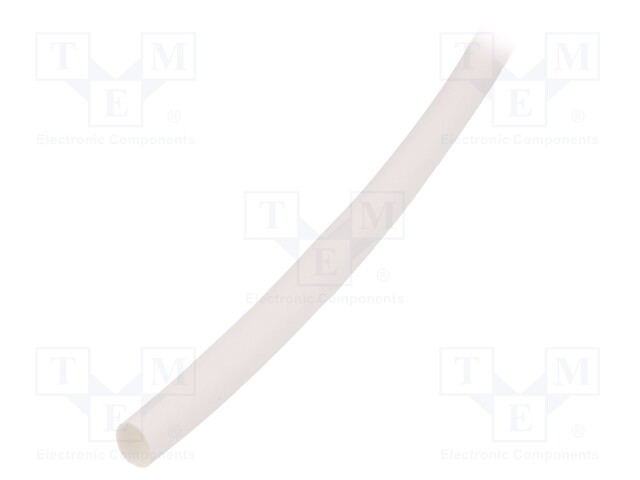 Heat shrink sleeve; glueless; 2: 1; 6.4mm; white; polyolefine