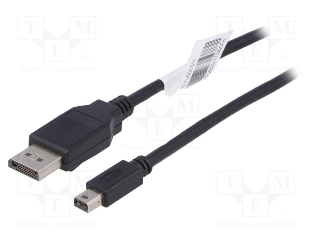 Cable; DisplayPort plug,mini DisplayPort plug; 1.8m; black