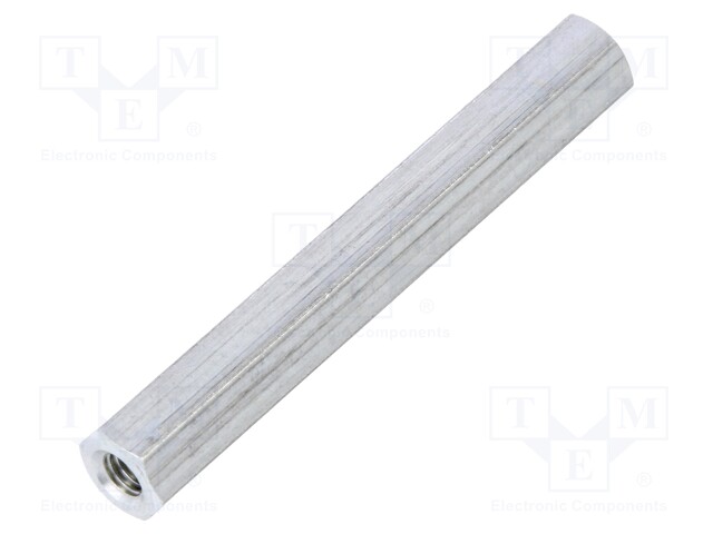 Screwed spacer sleeve; Int.thread: M3; 40mm; hexagonal; aluminium