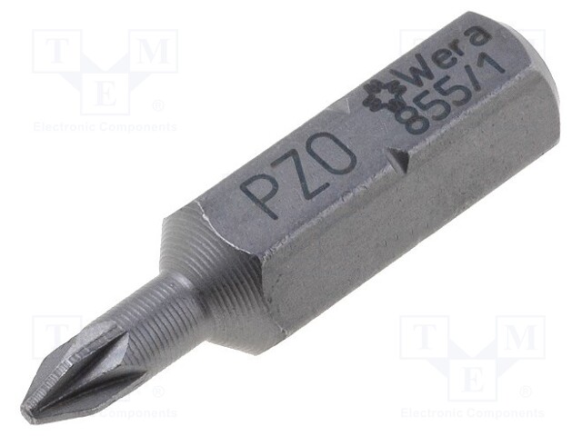 Screwdriver bit; Pozidriv®; PZ0; Overall len: 25mm