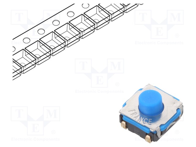 Microswitch TACT; SPST-NO; Pos: 2; 0.05A/32VDC; SMT; none; 4.3mm