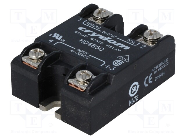 Relay: solid state; Ucntrl: 4÷32VDC; 50A; 48÷530VAC; -40÷80°C