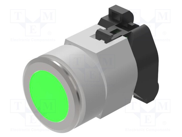 Switch: push-button; 30mm; Stabl.pos: 2; green; IP65; round,flat