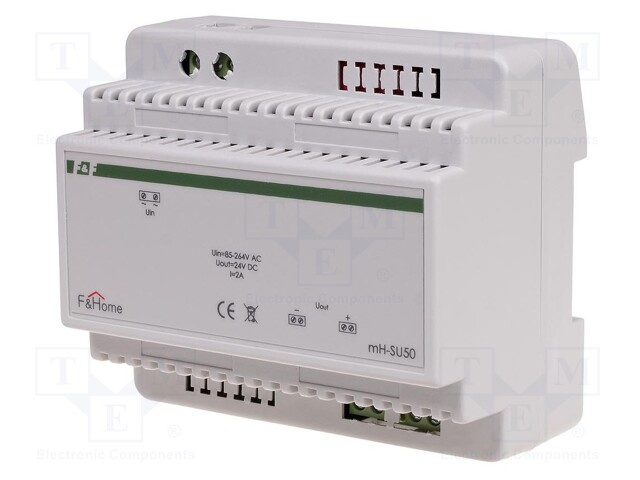 Mains; F&Home; for DIN rail mounting; 85÷264VAC; IP20; 0÷40°C