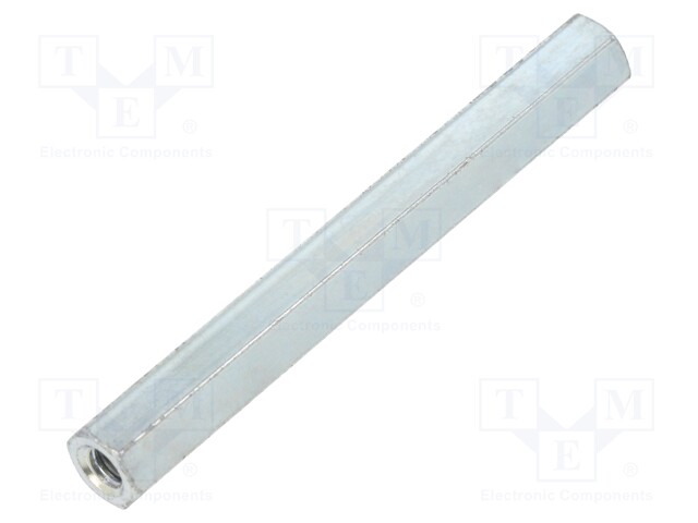 Screwed spacer sleeve; Int.thread: M4; 60mm; hexagonal; steel