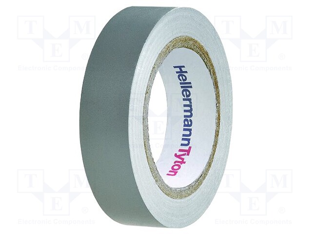 Tape: electrical insulating; W: 15mm; L: 10m; D: 0.15mm; grey; 220%