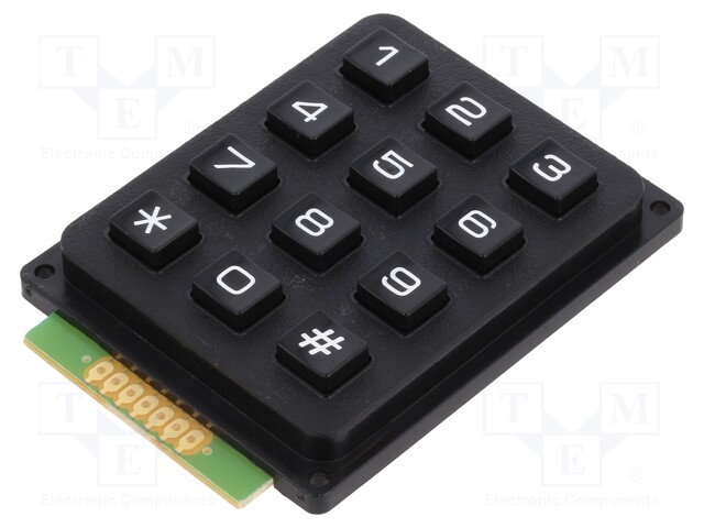 Keypad: plastic; No.of butt: 12; none; plastic; 200mΩ; 1N; 20mA