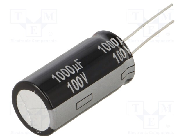 Electrolytic Capacitor, 1000 µF, 100 V, NHG Series, ± 20%, Radial Leaded, 1000 hours @ 105°C