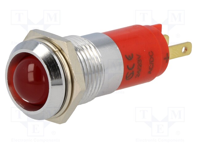 Indicator: LED; recessed; 24÷28VDC; Cutout: Ø14.2mm; IP67; metal