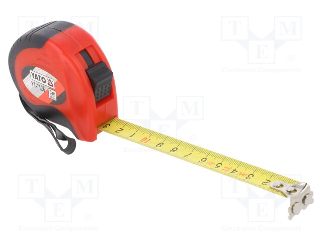 Measuring tape; L: 3m; Width: 16mm; Enclos.mat: ABS; Class: II