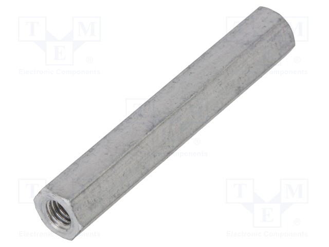 Screwed spacer sleeve; Int.thread: M5; 50mm; hexagonal; aluminium