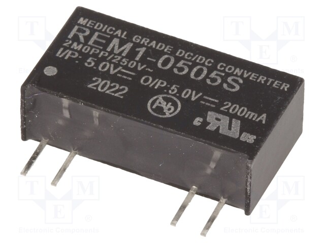 Converter: DC/DC; 1W; Uin: 4.5÷5.5V; Uout: 5VDC; Iout: 200mA; SIP7