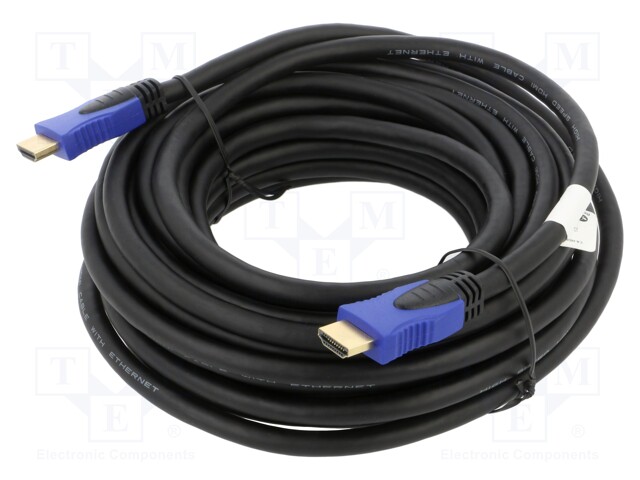 Cable; HDMI 2.0; HDMI plug,both sides; PVC; 10m; black; 30AWG