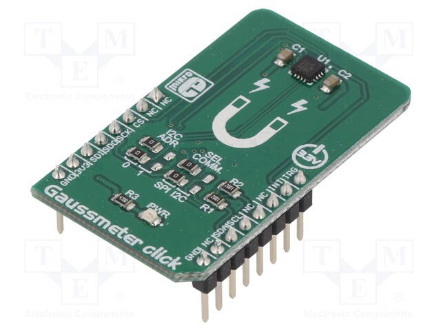 Click board; magnetic field sensor; I2C,SPI; MLX90393; 3.3VDC