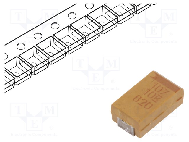 Capacitor: tantalum; low ESR; 100uF; 10VDC; Case: D; 2917; ESR: 150mΩ