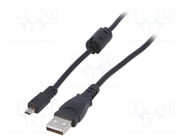 Cable; USB 2.0; USB A plug,UC-E6; nickel plated; 1.5m; black