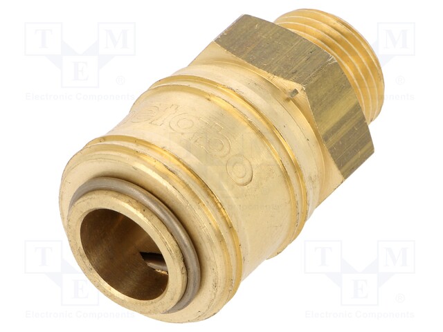 Quick connection coupling EURO; brass; Ext.thread: 3/8"