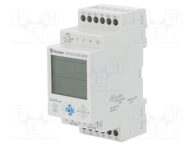 Programmable time switch; 0,1s÷9999h; SPDT x2; 250VAC/16A; DIN