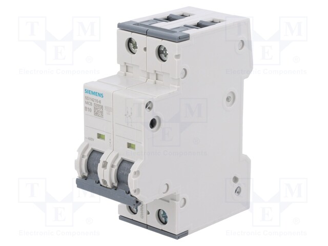 Circuit Breaker, MCB, 5SY4, 2P, 10 kA, 400 V, 10 A