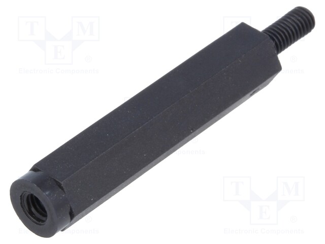 Screwed spacer sleeve; hexagonal; polyamide; M3; M3; 30mm