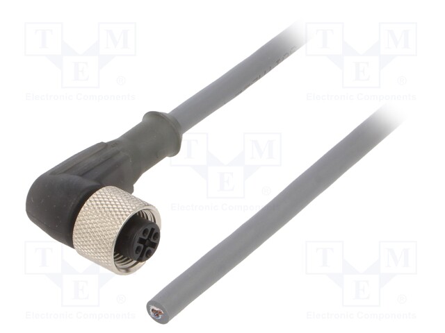 Connection lead; M12; PIN: 3; angled; 3m; plug; 250VAC; 2.7A; IP67