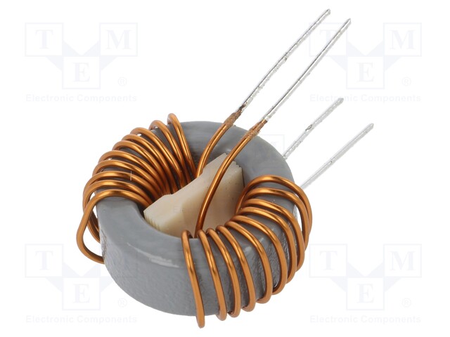 Inductor: wire; THT; 1mH; 6.3A; 15mΩ; 230VAC; 12x7mm; -20÷+50%; 10kHz