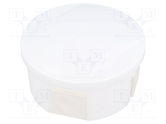 Enclosure: junction box; Ø: 84mm; Z: 40mm; polystyrene; IP44; white