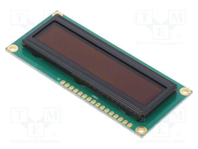 Display: OLED; alphanumeric; 16x1; Dim: 80x36x10mm; white; PIN: 16