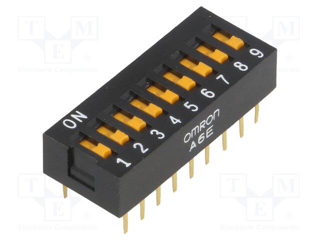 Switch: DIP-SWITCH; Poles number: 9; ON-OFF; 0.025A/24VDC; Pos: 2