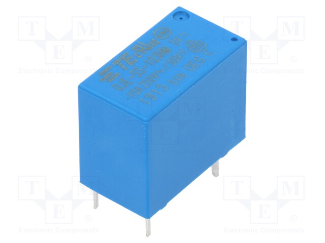 Relay: electromagnetic; SPST-NO; Ucoil: 3VDC; 10A/250VAC; 10A; 20Ω