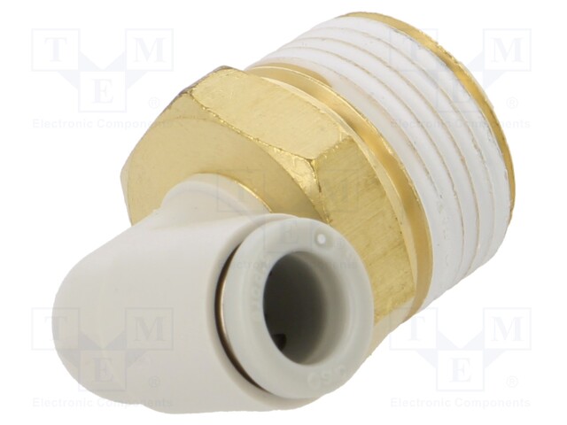 Push-in fitting; threaded,angled 90°; R 3/8"; outside; -1÷10bar