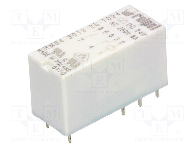 Relay: electromagnetic; DPDT; Ucoil: 24VDC; 8A/250VAC; 8A/24VDC; 8A