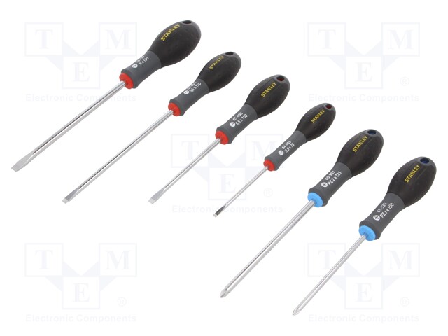 Kit: screwdrivers; Pcs: 6; Pozidriv®,slot; Series: FATMAX®