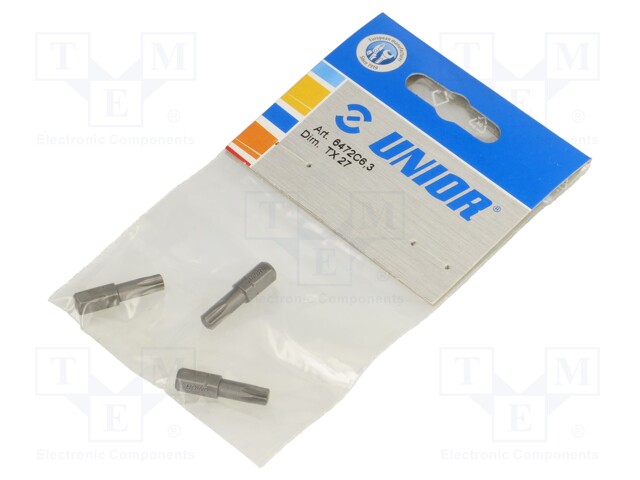 Screwdriver bit; Torx®; TX27; Overall len: 25mm; 3pcs.