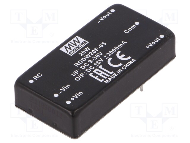 Converter: DC/DC; 20W; Uin: 9÷36V; Uout: 5VDC; Uout2: -5VDC; 35g