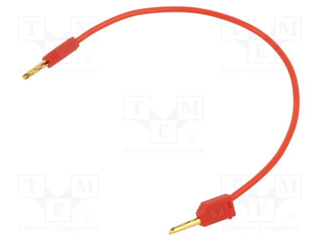 Test lead; 60VDC; 30VAC; 10A; non-insulated; Len: 0.15m; red