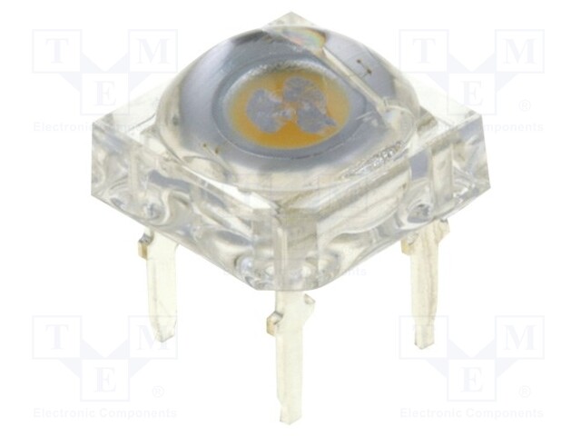 LED Super Flux; 7.62x7.62mm; white warm; 1560÷2180mcd; 130°; 30mA